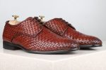 Atesber Textured Formal Lace Up-Brown For Men Cheap