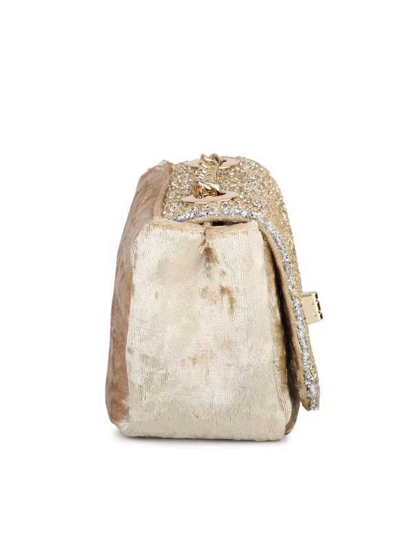 Women Gold Embellished Sling Bag Supply