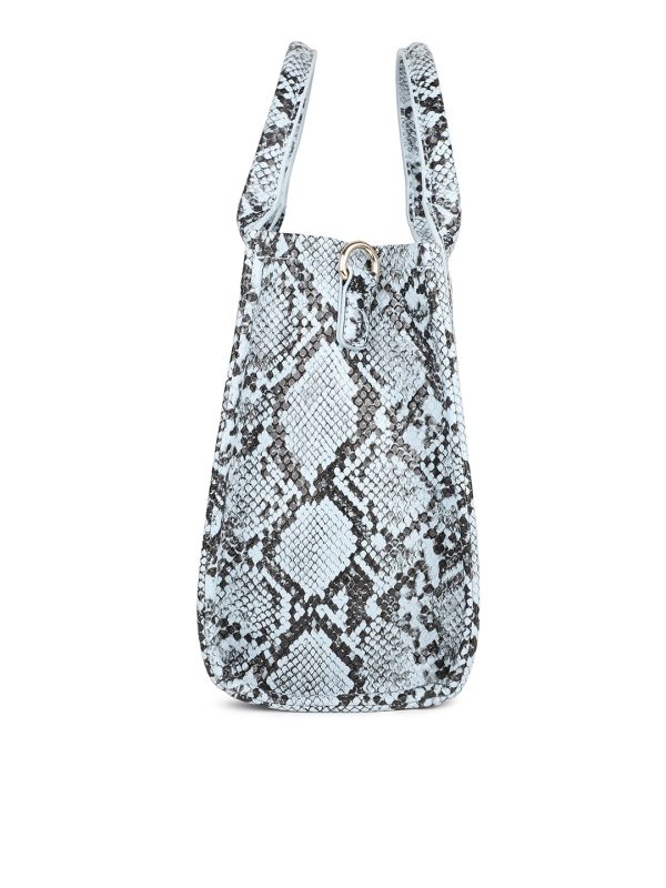 Women Blue Snake Skin Print Shoulder Bag on Sale