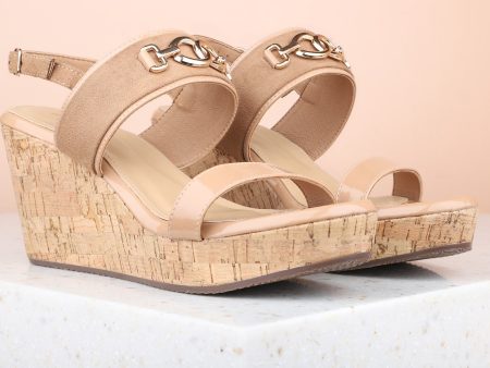 Women Beige Wedge Heels For Cheap