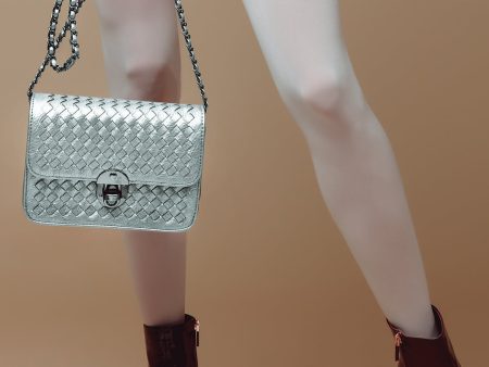 Women Pewter Textured Sling Bag Online Hot Sale