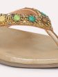 Women Antique Ethnic Embellished Open Toe Flats Supply