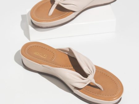 Women Beige Solid Comfort Sandals Online