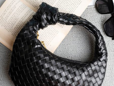 Women Black Textured Structured Hobo Bag Hot on Sale