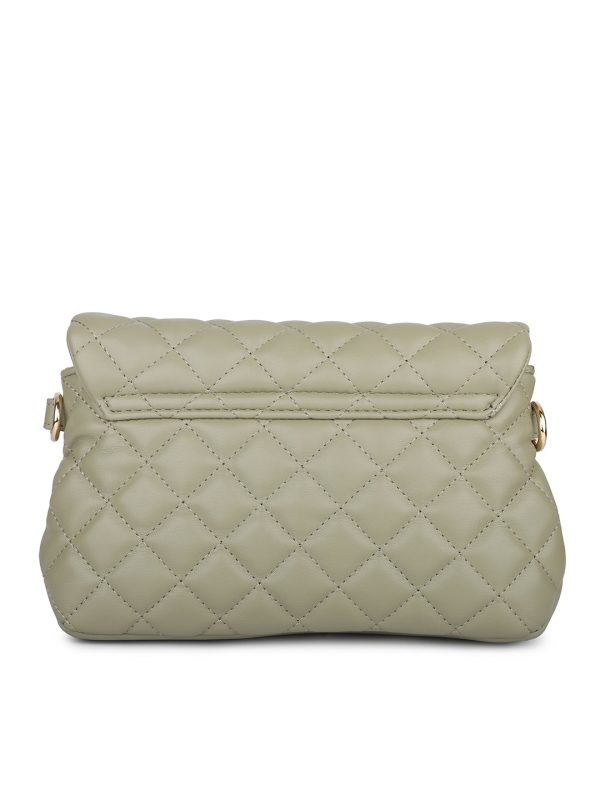 Women Green Quilted Sling Bag For Cheap