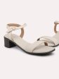 Women Cream Solid Open Toe Block Heels Fashion