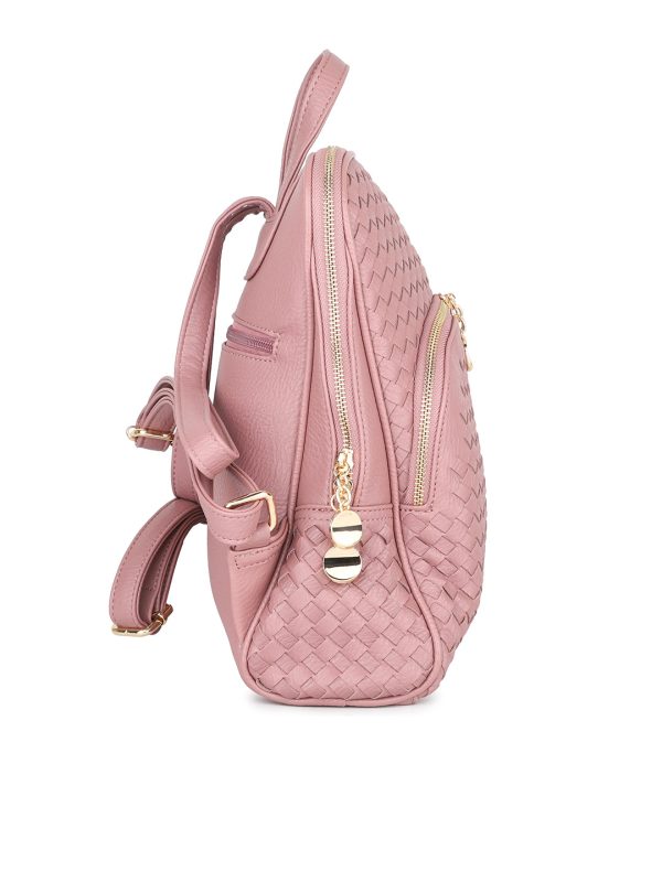 Women Lavender Textured Backpack Cum Handbag Discount