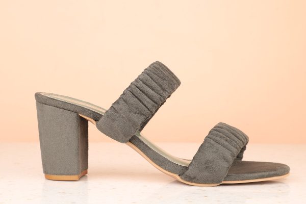 Women Green Textured Block Heels For Discount