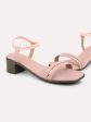 Women Peach Solid Open Toe Block Heels Hot on Sale