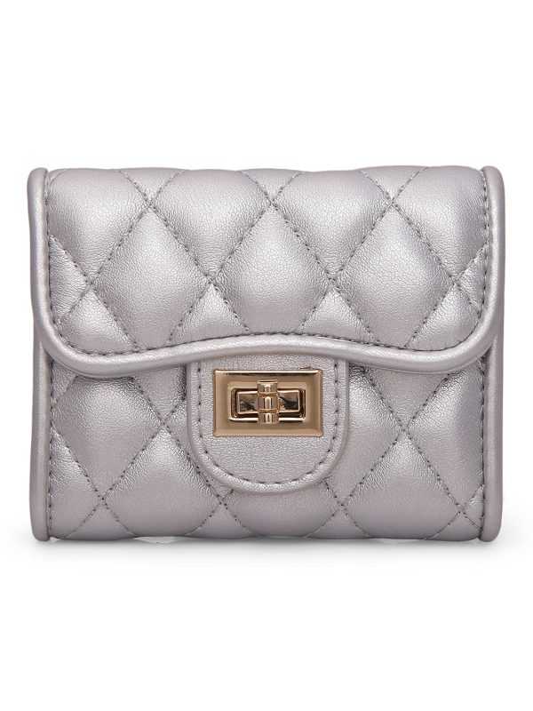 Inc.5 Women Silver Textured Card Holder Wallet Online