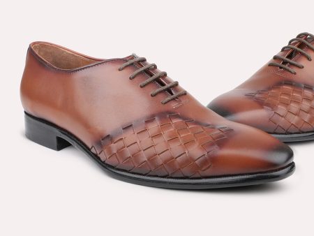 Atesber Brown Textured Lace-Up For Men s Online Hot Sale