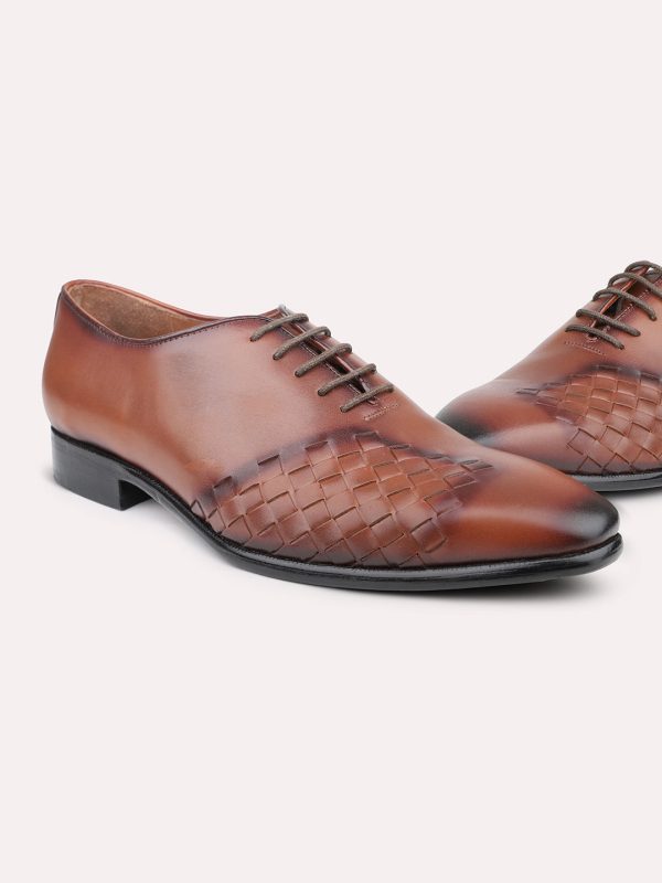 Atesber Brown Textured Lace-Up For Men s Online Hot Sale