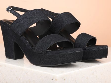 Women Black Solid Platform Heels Hot on Sale