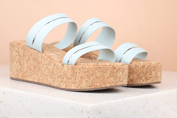 Women Blue Wedge Sandal Heels Hot on Sale