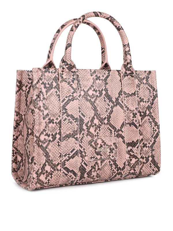 Women Pink Snake Skin Print Shoulder Bag Supply