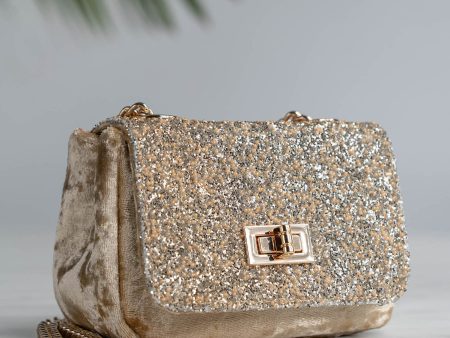 Women Gold Embellished Sling Bag Supply