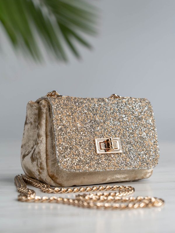 Women Gold Embellished Sling Bag Supply