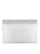 Women Silver Toned Embellished Envelope Clutch Sale