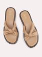 Women Beige Open Toe Flats with Knot Detail Hot on Sale