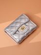 Inc.5 Women Silver Textured Card Holder Wallet Online