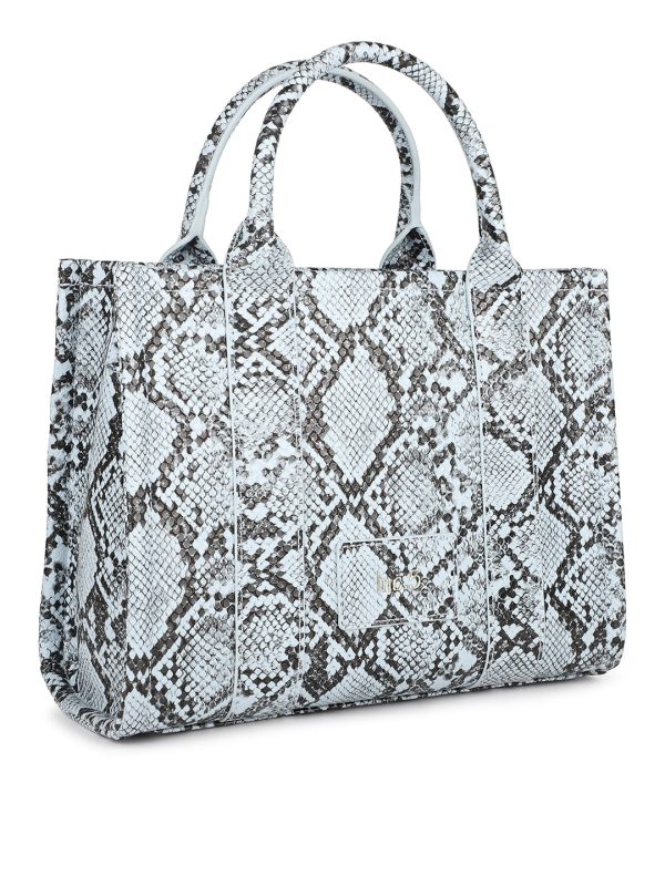 Women Blue Snake Skin Print Shoulder Bag on Sale