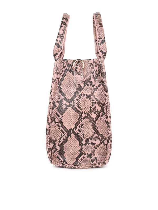 Women Pink Snake Skin Print Shoulder Bag Supply