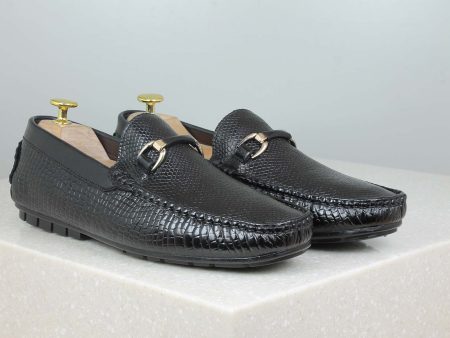 Privo Textured Driving Shoe-Black For Men Sale