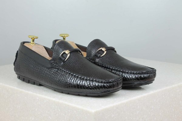 Privo Textured Driving Shoe-Black For Men Sale