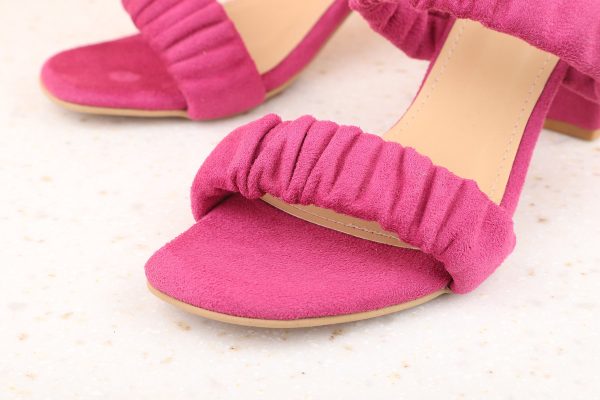 Women Rani Pink Textured Block Heels For Discount