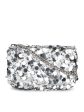 Women Silver Embellished Foldover Clutch Online