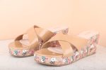 Women Beige Embellished Wedge Heels For Sale