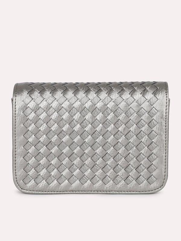 Women Pewter Textured Sling Bag Online Hot Sale