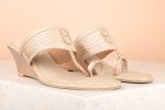 Women Beige Embellished One Toe Wedges Online