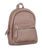 Women Brown Textured Mini Backpack Online