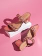 Women Rose Gold & Peach-Toned Textured Block Heels Discount