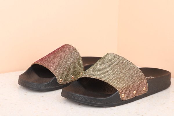 Women Antique Shimmer Open Toe Flats Online Hot Sale