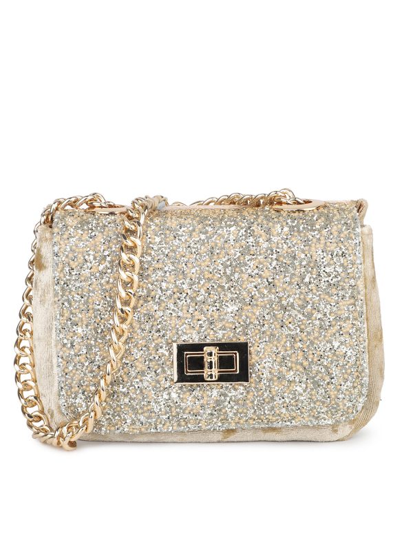 Women Gold Embellished Sling Bag Supply