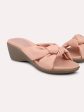 Women Pink Solid Wedge Sandals on Sale