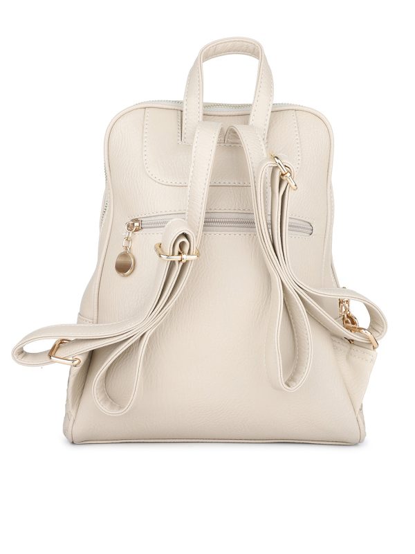 Women Beige Textured Backpack Cum Handbag Online now