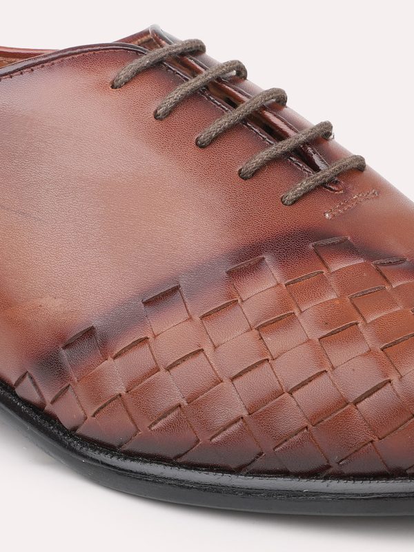 Atesber Brown Textured Lace-Up For Men s Online Hot Sale