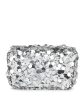 Women Silver Embellished Foldover Clutch Online