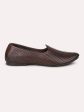 Atesber Brown Ethnic Textured Mojri For Men Online Hot Sale