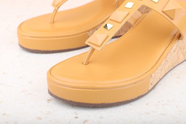 Women Mustard Solid Wedge Heels Sale