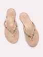 Women Rose Gold Ethnic Embellished Open Toe Flats Discount