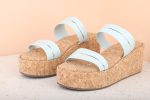 Women Blue Wedge Sandal Heels Hot on Sale