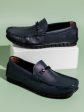 Atesber Navy Textured Loafer Shoes For Men Cheap