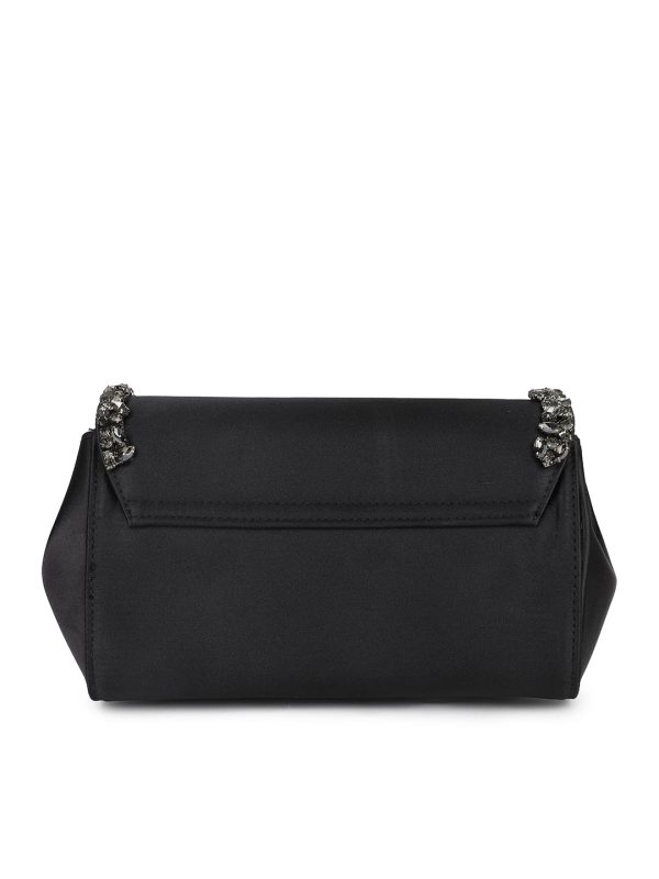 Women Black Toned Embellished Envelope Clutch Online now