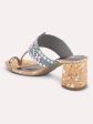 Women Pewter Embellished Ethnic Block Heels Online now