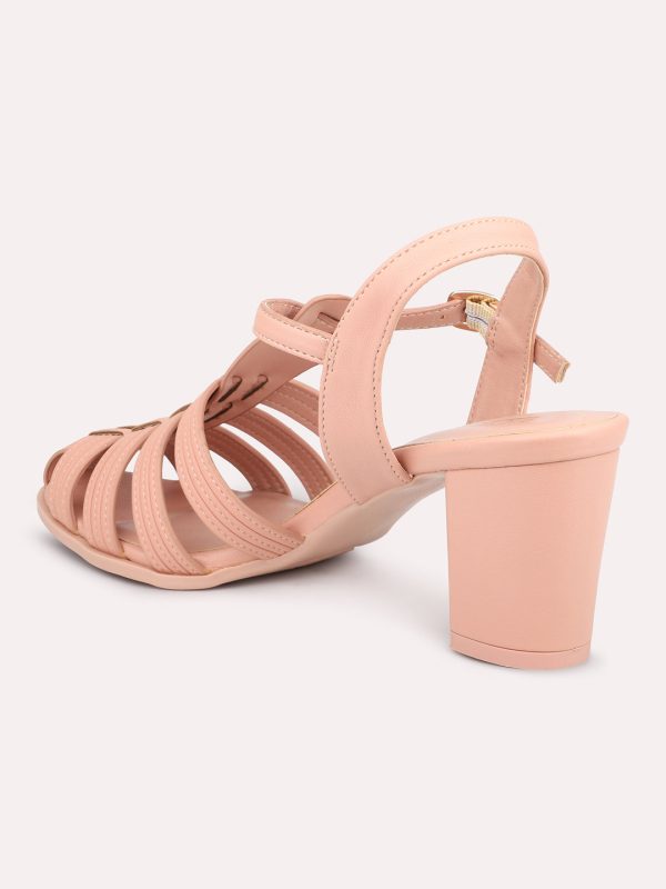 Women Peach Block Mules Online