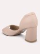 Women Nude Solid Peep Toe Pumps on Sale